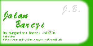 jolan barczi business card